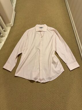 DKNY Shaped Slim Fit Natural Stretch Button Up Work Dress Shirt Men’s 17 - 32/33